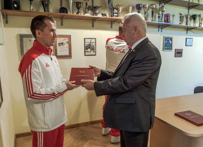 Medaliści MŚ w Changwon u Ministra Sportu, 26.09.2018, Warszawa. Fot: ©PZSS/Włodzimierz G. Gałecki