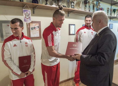 Medaliści MŚ w Changwon u Ministra Sportu, 26.09.2018, Warszawa. Fot: ©PZSS/Włodzimierz G. Gałecki