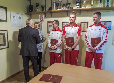 Medaliści MŚ w Changwon u Ministra Sportu, 26.09.2018, Warszawa. Fot: ©PZSS/Włodzimierz G. Gałecki