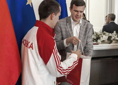 Medaliści MŚ w Changwon u Ministra Sportu, 26.09.2018, Warszawa. Fot: ©PZSS/Włodzimierz G. Gałecki