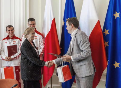 Medaliści MŚ w Changwon u Ministra Sportu, 26.09.2018, Warszawa. Fot: ©PZSS/Włodzimierz G. Gałecki