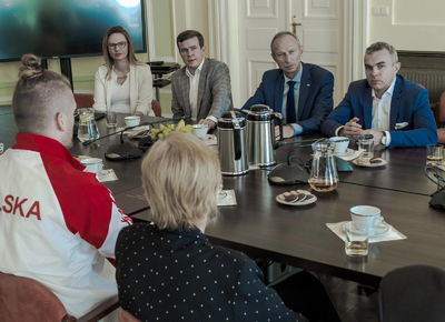 Medaliści MŚ w Changwon u Ministra Sportu, 26.09.2018, Warszawa. Fot: ©PZSS/Włodzimierz G. Gałecki