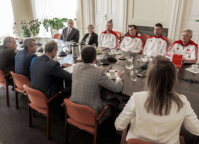 Medaliści MŚ w Changwon u Ministra Sportu, 26.09.2018, Warszawa. Fot: ©PZSS/Włodzimierz G. Gałecki