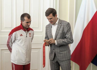 Medaliści MŚ w Changwon u Ministra Sportu, 26.09.2018, Warszawa. Fot: ©PZSS/Włodzimierz G. Gałecki
